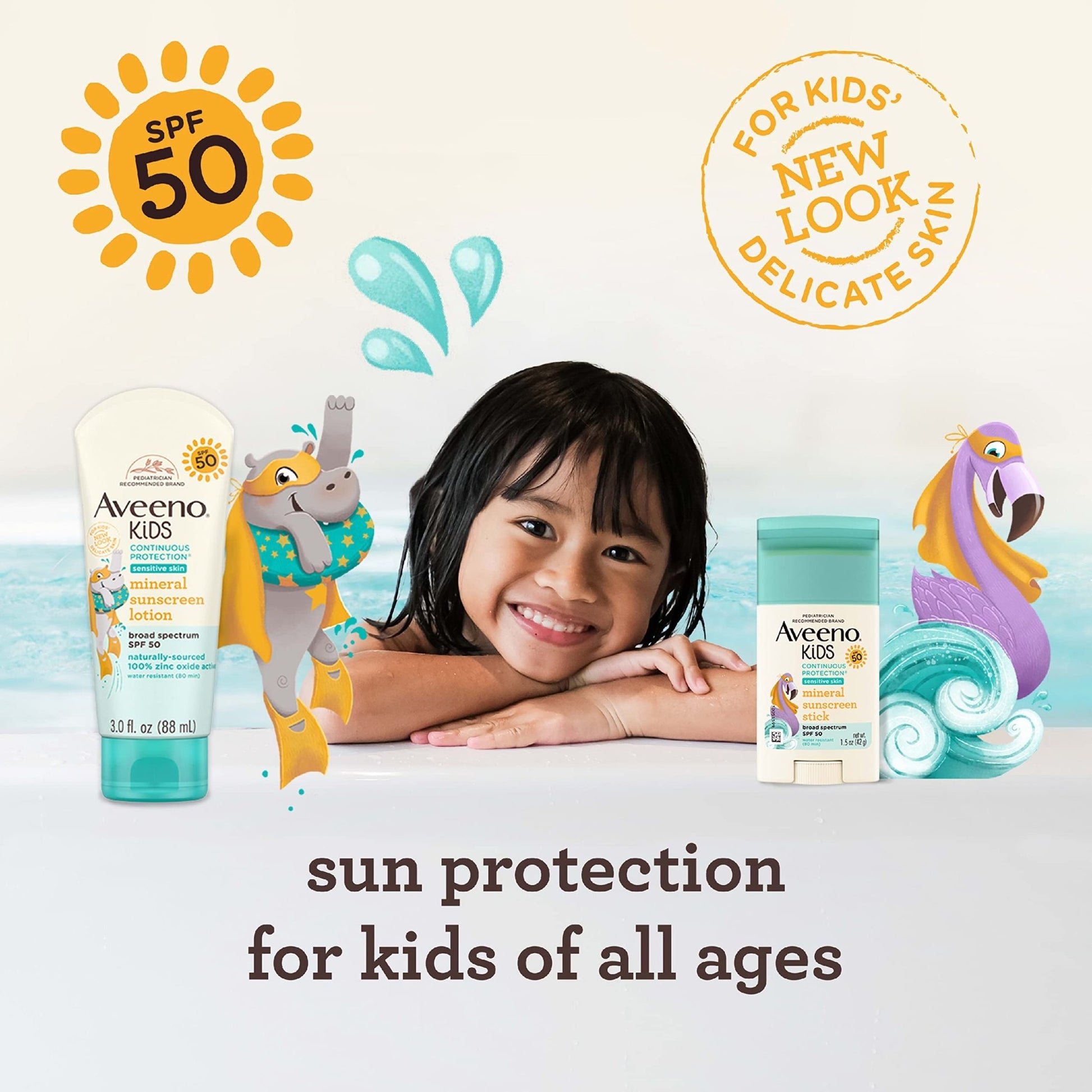 Aveeno Kids Continuous Protection Zinc Oxide Mineral Sunscreen Stick for Sensitive Skin, Face & Body Sunscreen Stick for Kids - PrimeBioHealth - canada supplements