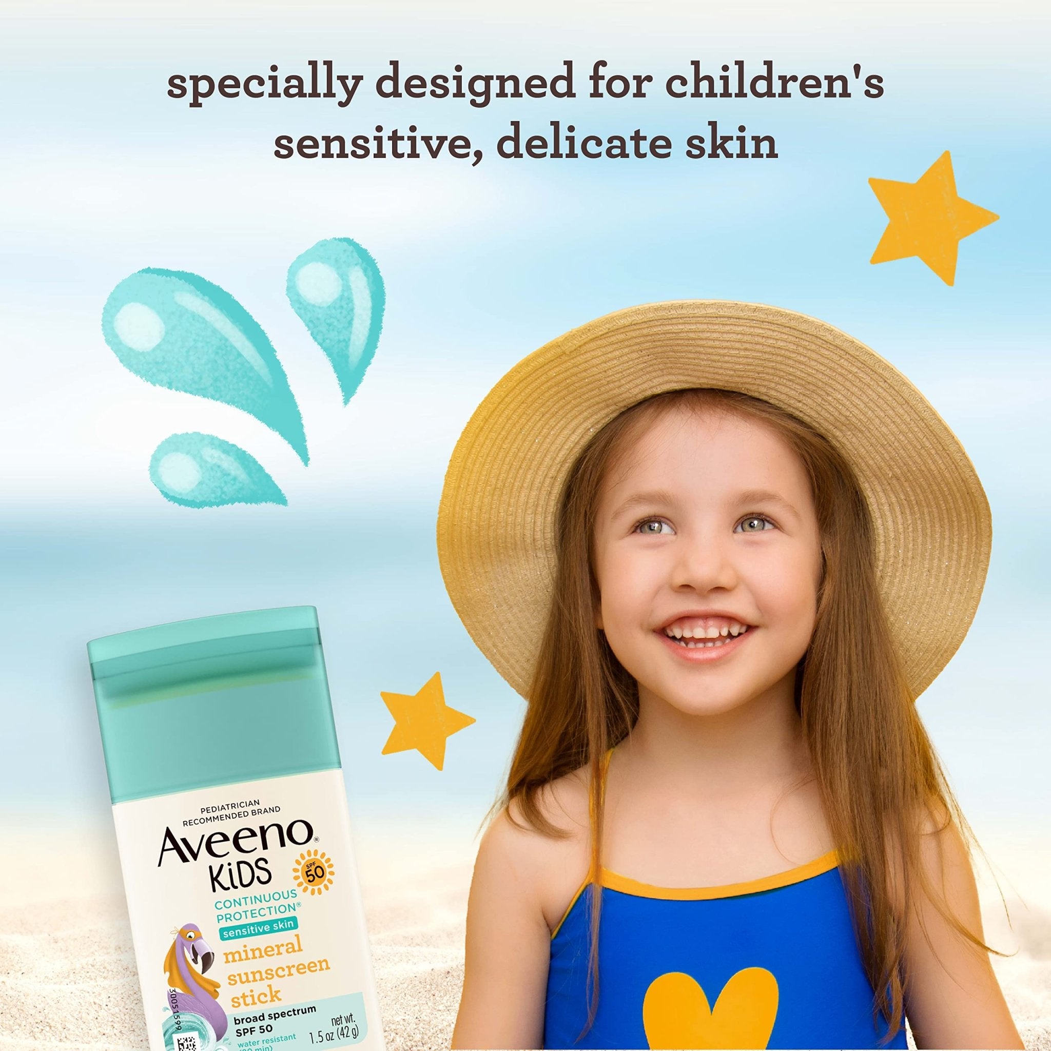 Aveeno Kids Continuous Protection Zinc Oxide Mineral Sunscreen Stick for Sensitive Skin, Face & Body Sunscreen Stick for Kids - PrimeBioHealth - canada supplements