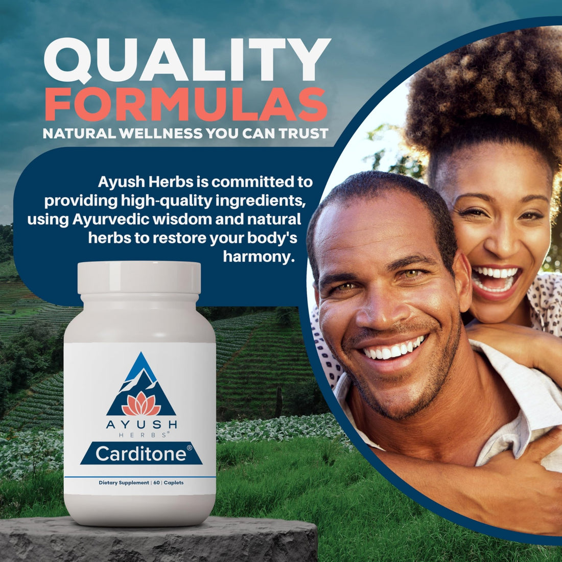 Ayush Herbs Carditone - Natural Heart Health Supplement for Women & Men, BP Formula, Holistic Heart Support with Rauwolfia, Arjuna, Calcium - PrimeBioHealth - canada supplements