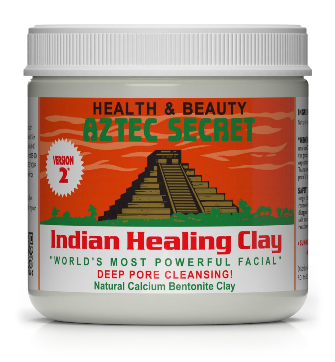 Aztec Secret– Indian Healing Clay 16 Oz – Deep Pore Cleansing Facial & Body Mask – The Original 100% Natural Calcium Bentonite Clay – New Version 2 - PrimeBioHealth - canada supplements