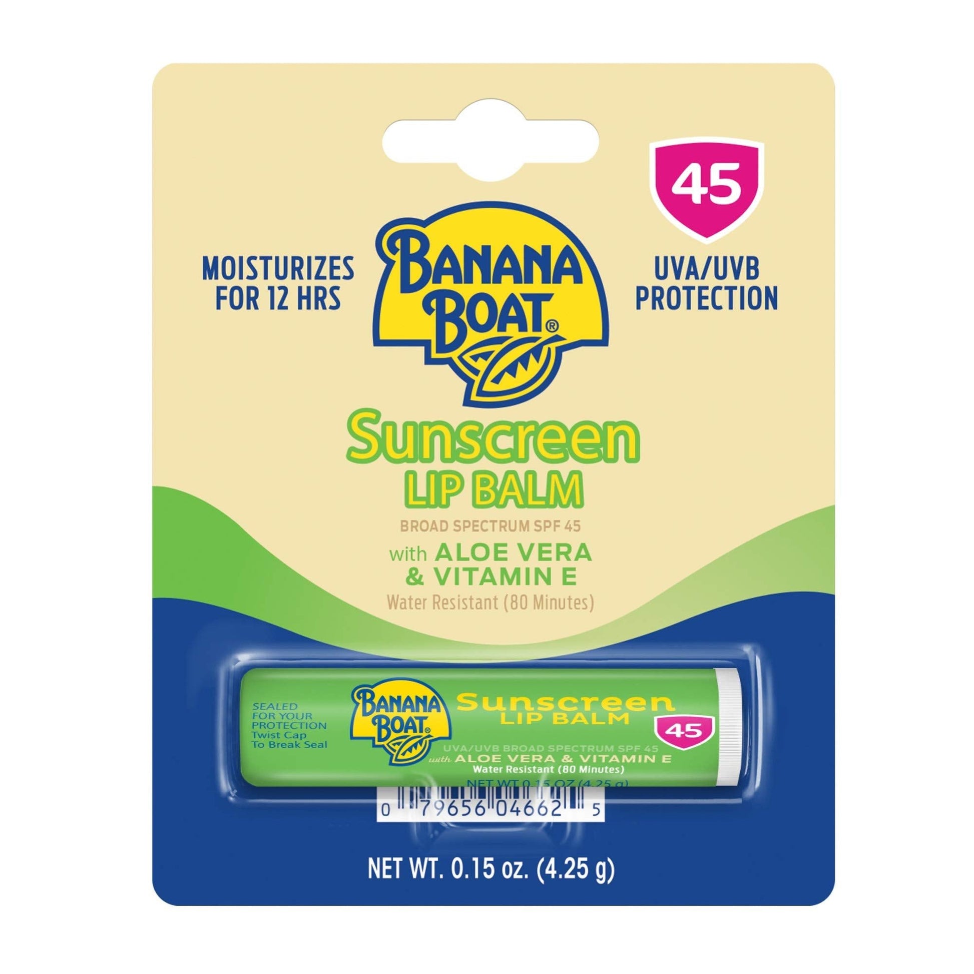 Banana Boat SPF Lip Balm with Aloe Vera & Vitamin E,0.15oz | Beach Essentials,Moisturizing Lip Sunscreen SPF 45 - PrimeBioHealth - canada supplements
