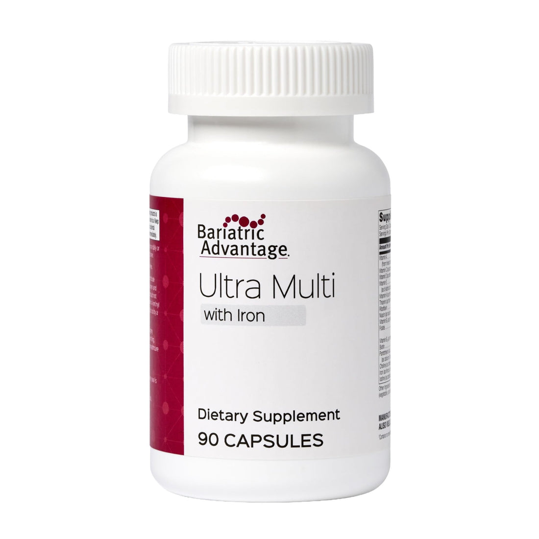 Bariatric Advantage Ultra Multivitamin with Iron - Ultra Multi with Iron - Capsule Format Multivitamin - Provides Full Complex of B Vitamins - PrimeBioHealth - canada supplements