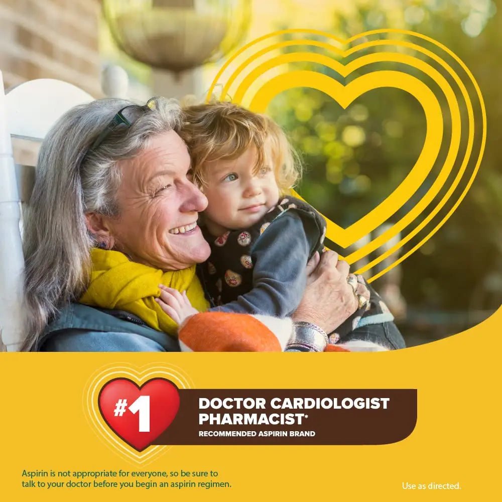Bayer Aspirin Low Dose 81 mg, Enteric Coated Tablets, Doctor Recommended, Secondary Prevention of Cardiovascular Disease, 300 Safety Coated Tablets (Packaging may vary) - PrimeBioHealth - canada supplements