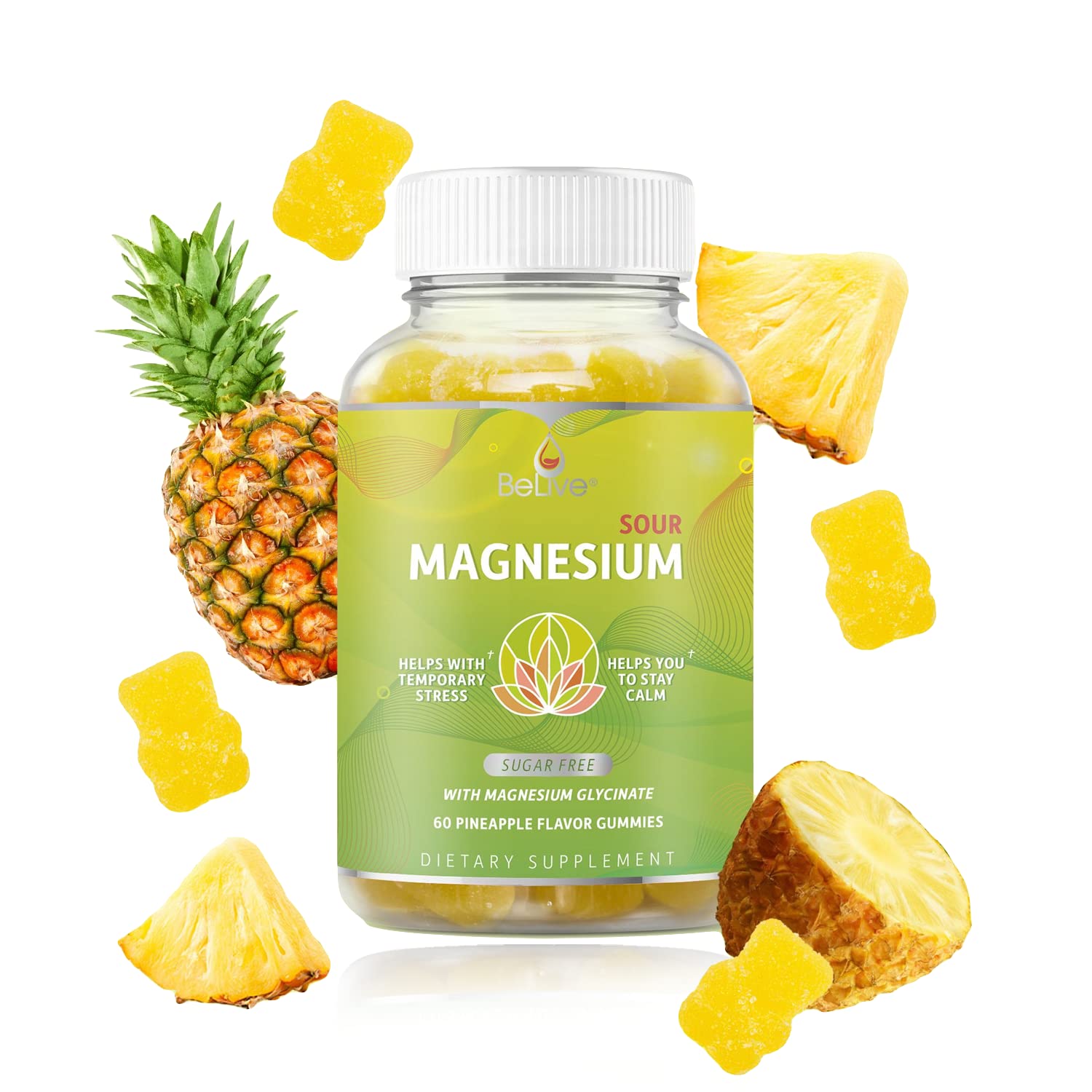 BeLive Magnesium Glycinate Gummies 200 mg - Sugar Free Supplement for Muscle Relaxation, Sleep Support, & Heart Health for Adults & Kids - PrimeBioHealth - canada supplements
