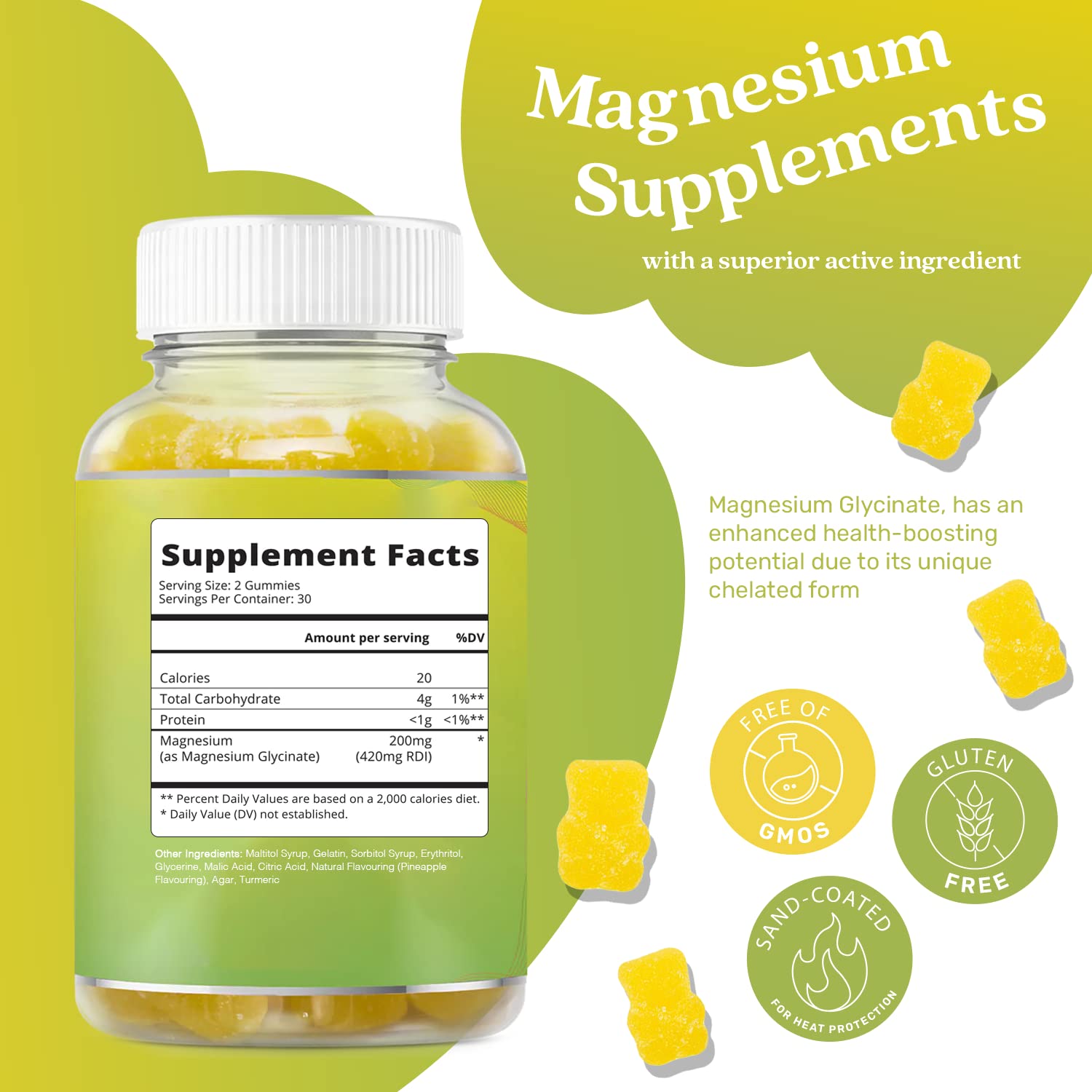 BeLive Magnesium Glycinate Gummies 200 mg - Sugar Free Supplement for Muscle Relaxation, Sleep Support, & Heart Health for Adults & Kids - PrimeBioHealth - canada supplements