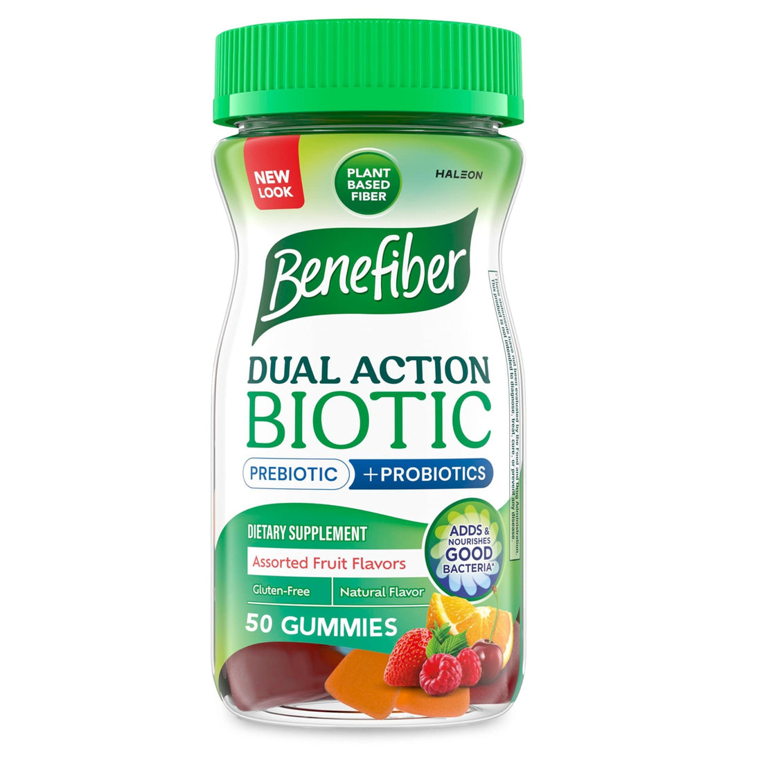 Benefiber Prebiotic Friendly Fiber Supplement Gummies with Probiotics for Digestive Health, Assorted Fruit Flavors - 50 Count - PrimeBioHealth - canada supplements