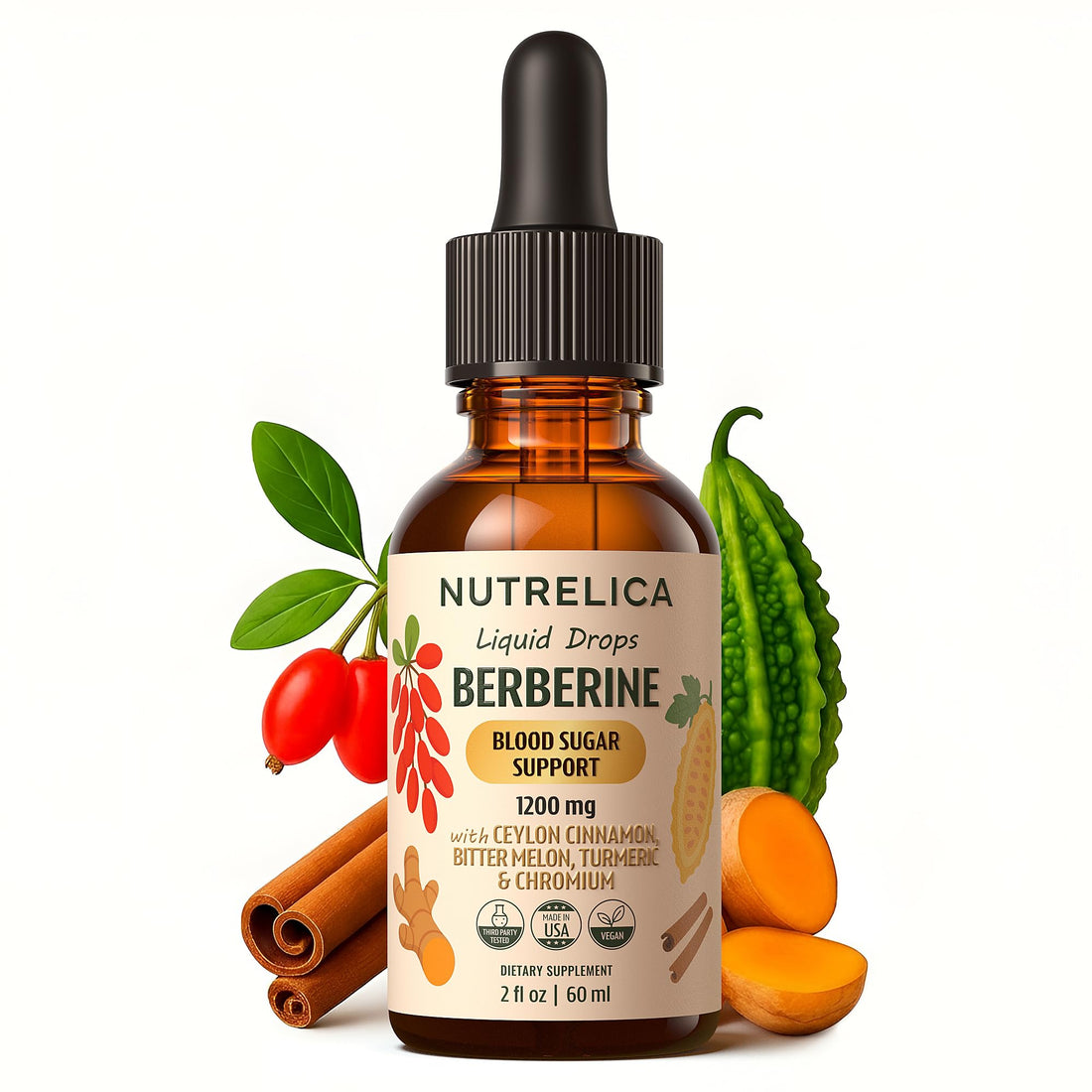 Berberine with Ceylon Cinnamon, Bitter Melon, Turmeric & Chromium – Blood Sugar Balance & Glucose Metabolism - PrimeBioHealth - canada supplements