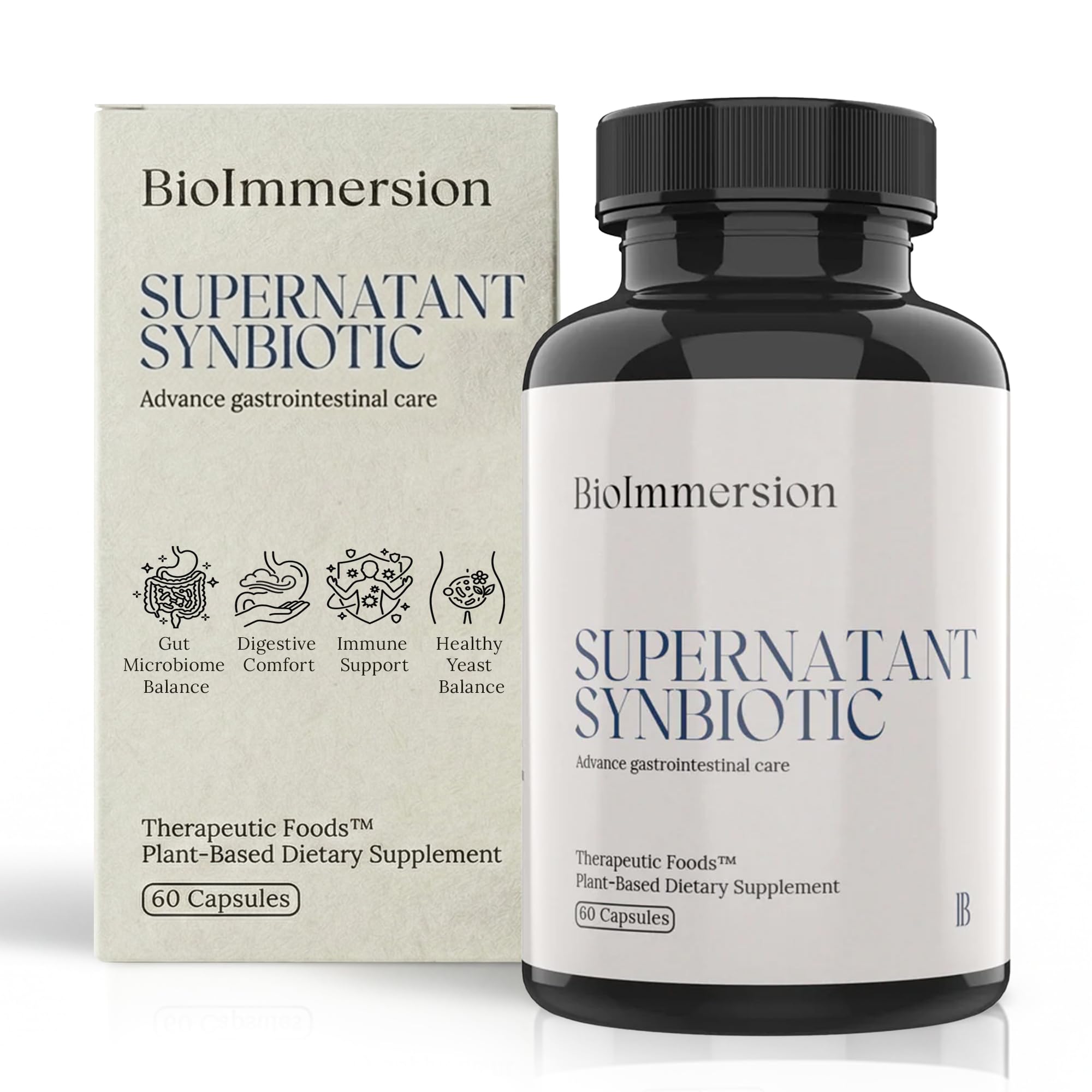 BioImmersion Supernatant Synbiotic - Prebiotic Probiotic Postbiotic - Eases Digestive Discomfort, Gut Imbalance & Yeast Overgrowth - Immune & Microbiome Support - PrimeBioHealth - canada supplements