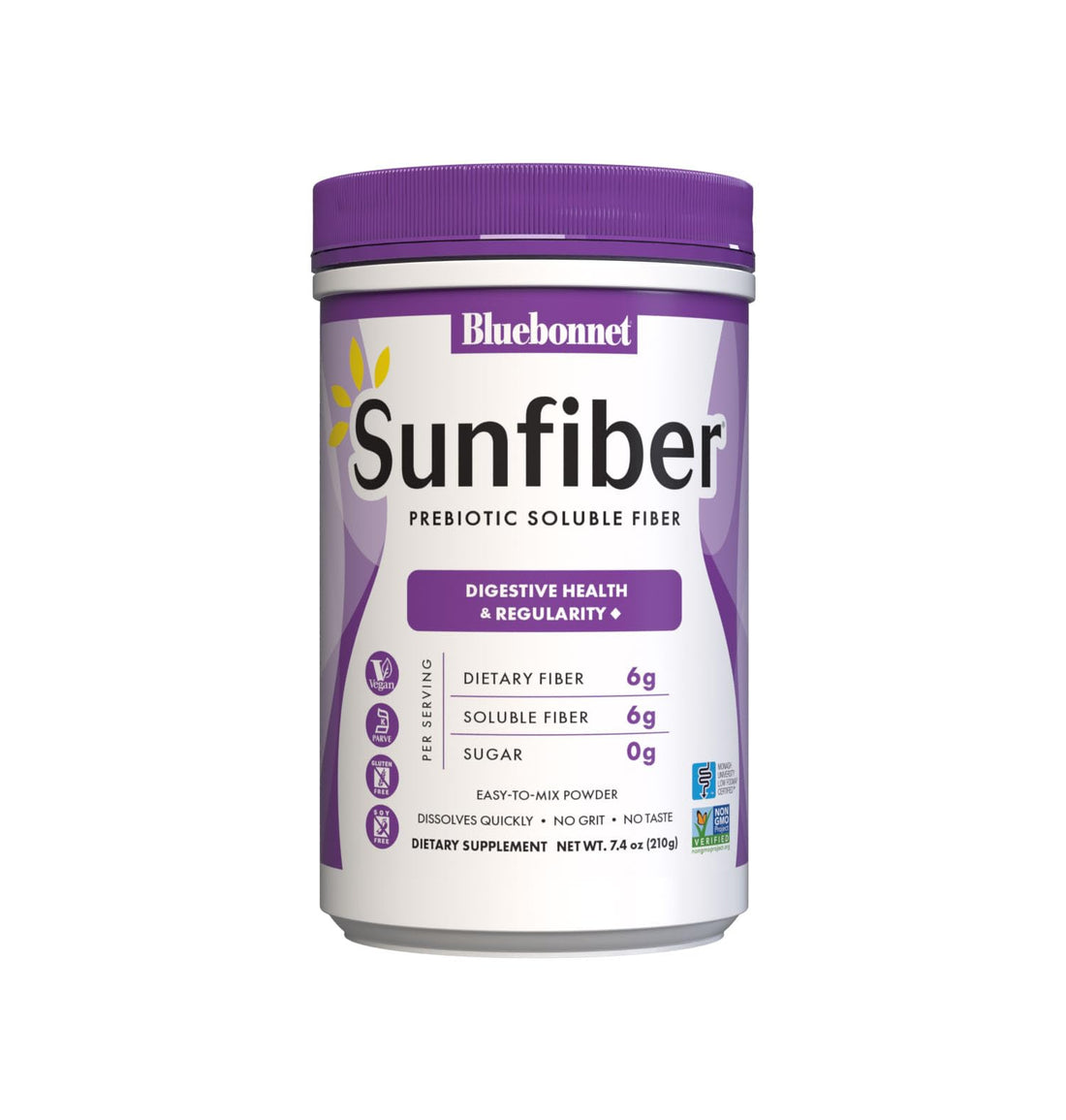 BlueBonnet Nutrition Sunfiber – 6 g of Plant Based Prebiotic Soluble Fiber – Supports Digestive Health* - Instant Dissolve – Non-GMO, Vegan, Kosher - PrimeBioHealth - canada supplements