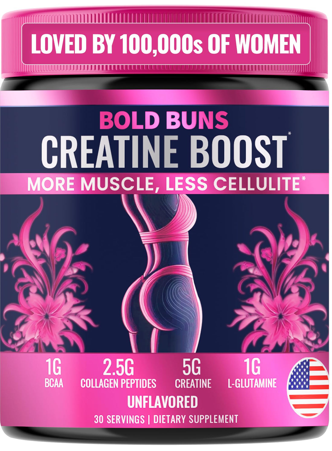 Bold Buns Creatine for Women – Booty Builder Supplement with Collagen & BCAA – Supports Muscle Development, Post-Workout Recovery, Skin Elasticity - PrimeBioHealth - canada supplements