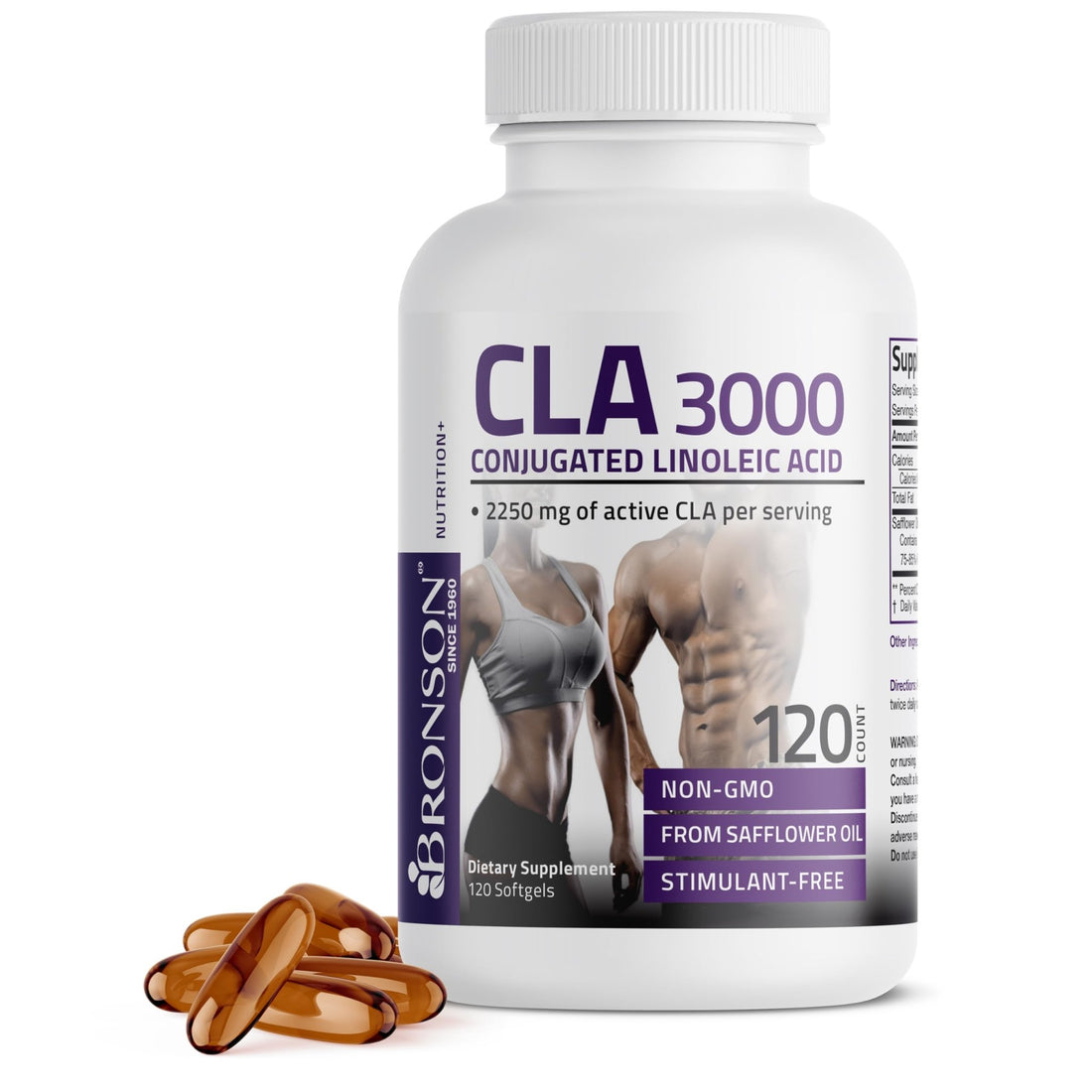 Bronson CLA 3000 Extra High Potency Supports Healthy Weight Management Lean Muscle Mass Non-Stimulating - PrimeBioHealth - canada supplements