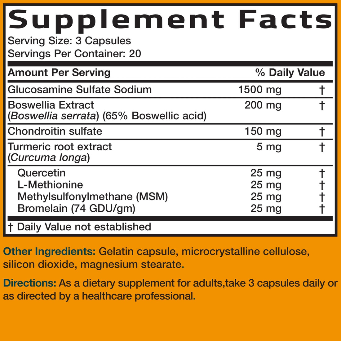 Bronson Glucosamine Chondroitin Turmeric & MSM Advanced Joint & Cartilage Formula, Supports Healthy Joints - PrimeBioHealth - canada supplements