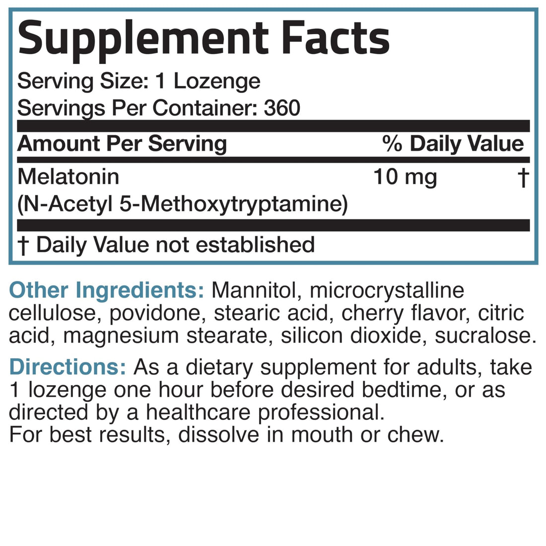 Bronson Melatonin 10mg Fast Dissolve Cherry Flavored Tablets Vegetarian Chewable Lozenges, 360 Count - PrimeBioHealth - canada supplements