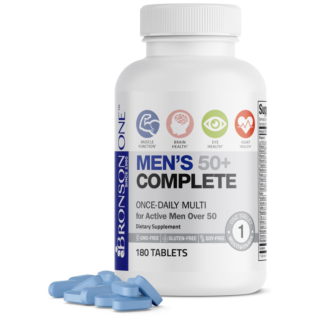 Bronson ONE Daily Mens 50+ Complete Multivitamin Multimineral, 180 Tablets - PrimeBioHealth - canada supplements