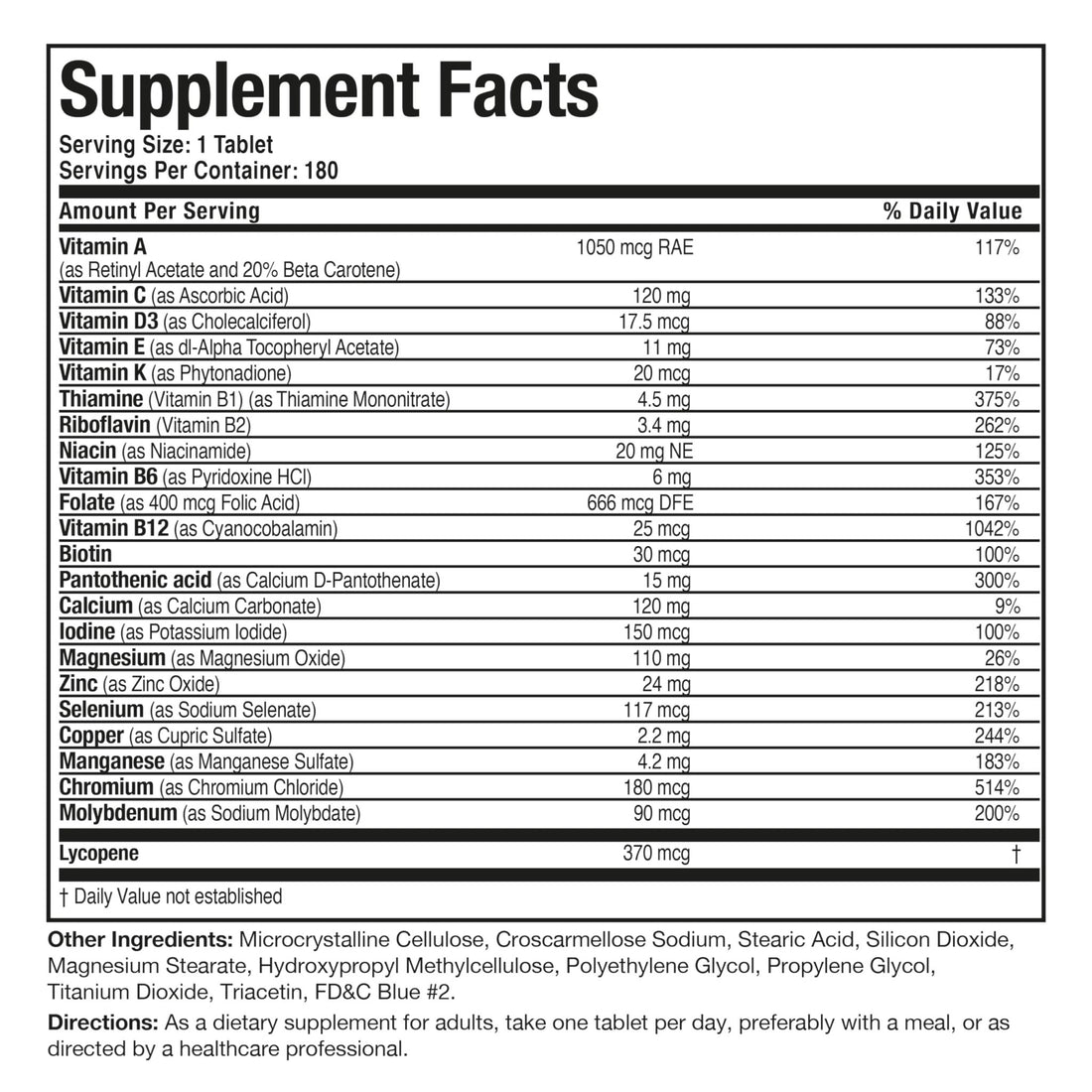 Bronson ONE Daily Mens 50+ Complete Multivitamin Multimineral, 180 Tablets - PrimeBioHealth - canada supplements