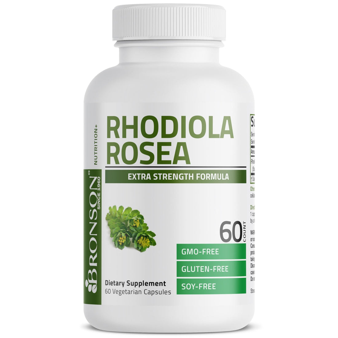 Bronson Rhodiola Rosea Vegetarian Capsules - Adaptogenic Herb - Brain, Stress & Mood Support - Non-GMO, 60 Count - PrimeBioHealth - canada supplements