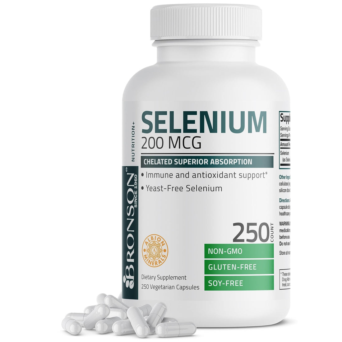 Bronson Selenium 200 mcg – Yeast Free Chelated Amino Acid Complex - Essential Trace Mineral with Superior Absorption - PrimeBioHealth - canada supplements