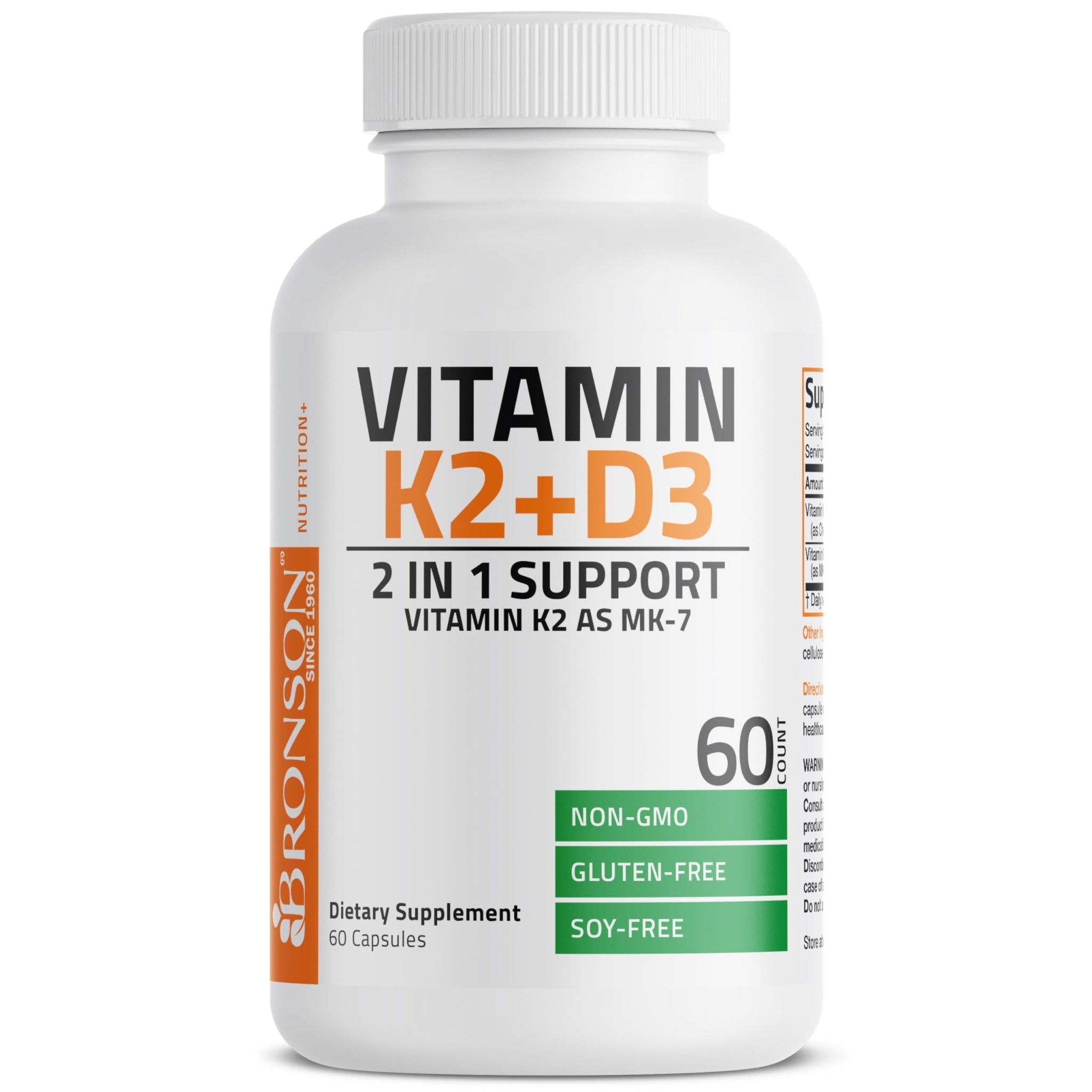 Bronson Vitamin K2 D3 (MK7) Supplement Non-GMO Formula Vitamin D3 5000IU (125 mcg) & 90 mcg K2 MK-7 - PrimeBioHealth - canada supplements
