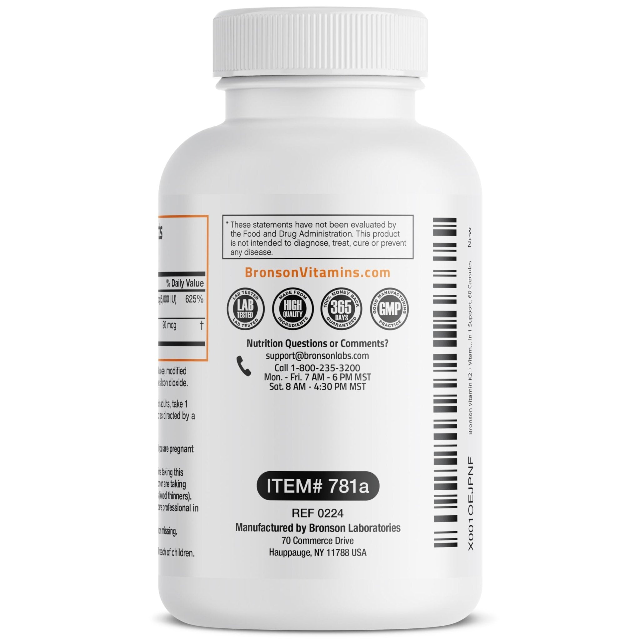 Bronson Vitamin K2 D3 (MK7) Supplement Non-GMO Formula Vitamin D3 5000IU (125 mcg) & 90 mcg K2 MK-7 - PrimeBioHealth - canada supplements
