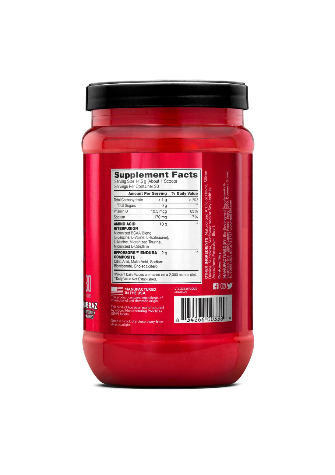 BSN Amino X Muscle Recovery & Endurance Powder with BCAAs, 10 Grams of Amino Acids, Keto Friendly, Caffeine-Free, Support Endurance, Zero Sugar, Blue Raz, - PrimeBioHealth - canada supplements