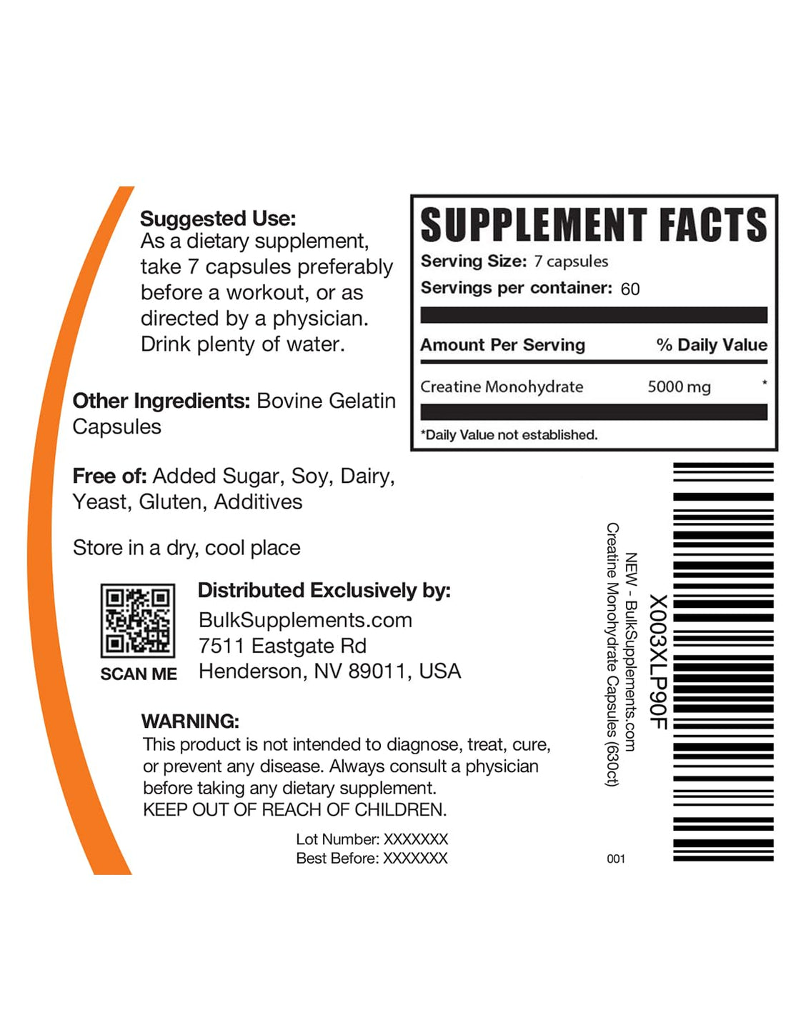 BulkSupplements.com Creatine Monohydrate Capsules - Micronized Creatine Pills - Gluten Free, 7 Capsules per Serving - PrimeBioHealth - canada supplements