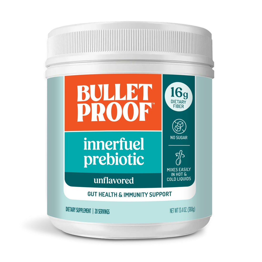 Bulletproof Innerfuel Prebiotic Fiber Powder, Unflavored, 16g Fiber, Plant-Sourced, Non-GMO & Third-Party Tested - PrimeBioHealth - canada supplements