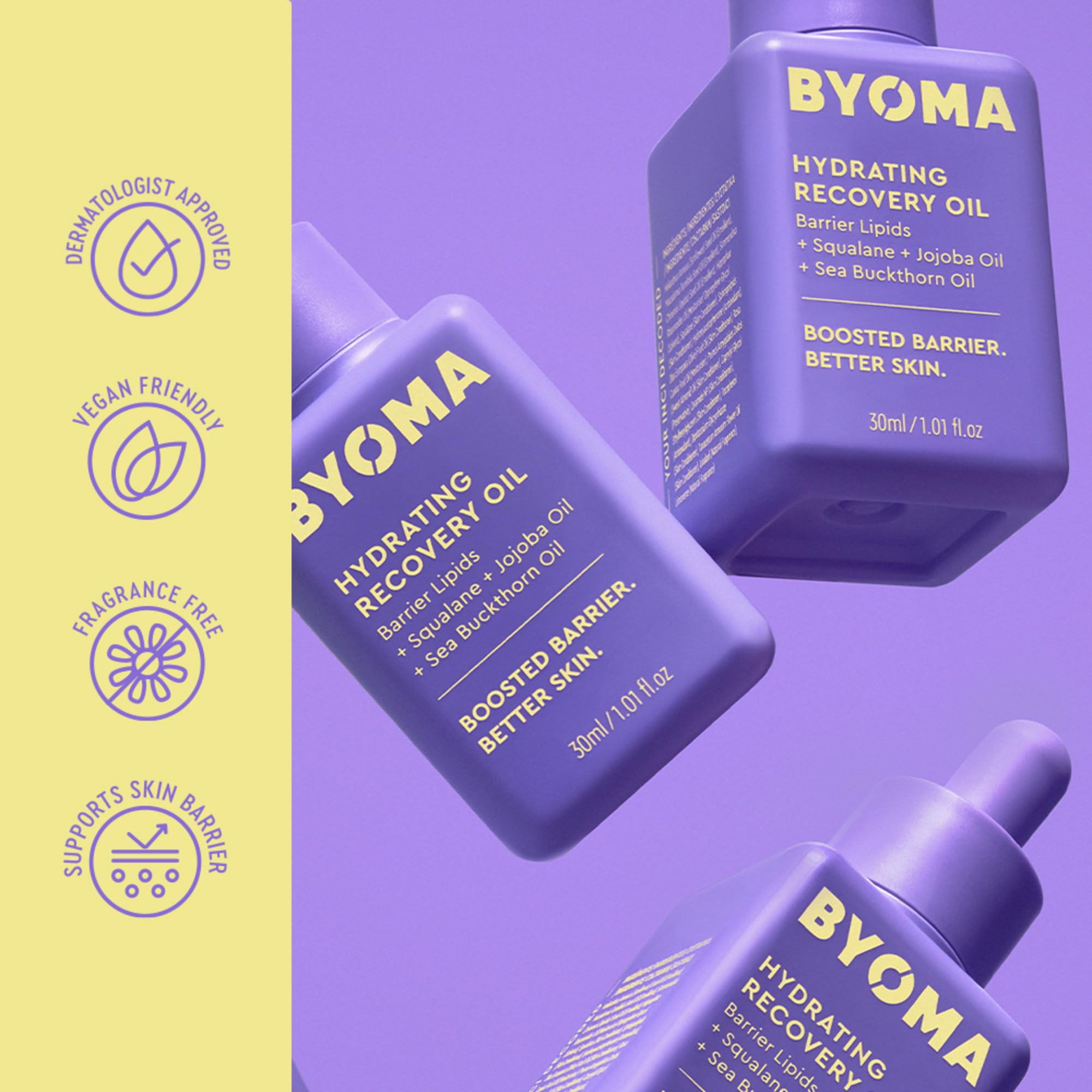 BYOMA Hydrating Recovery Oil - Luxury Face Oil with Squalane, Jojoba Oil & Seabuckthorn Oil - Instant Radiant and Glowy Skin - PrimeBioHealth - canada supplements
