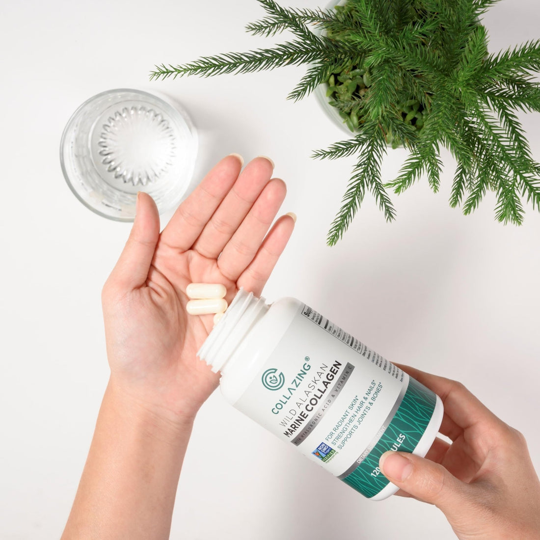 C COLLAZING - Alaskan Wild-Caught Marine Collagen Peptides with Hyaluronic Acid & Vitamin C - Supports Skin, Hair, Nails, Joints & Bones - Type 1 & 3 Collagen - PrimeBioHealth - canada supplements