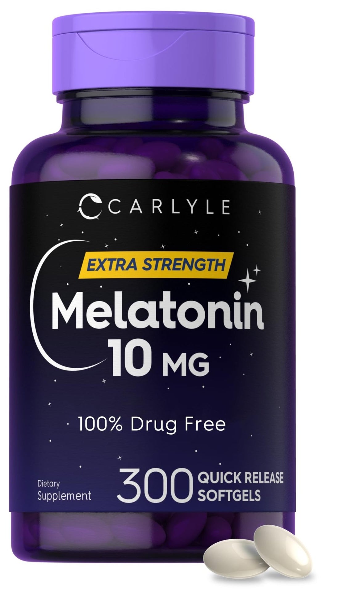 Carlyle Melatonin 10mg | 300 Softgels | Extra Strength Support for Adults | Non-GMO, Gluten Free Supplement - PrimeBioHealth - canada supplements