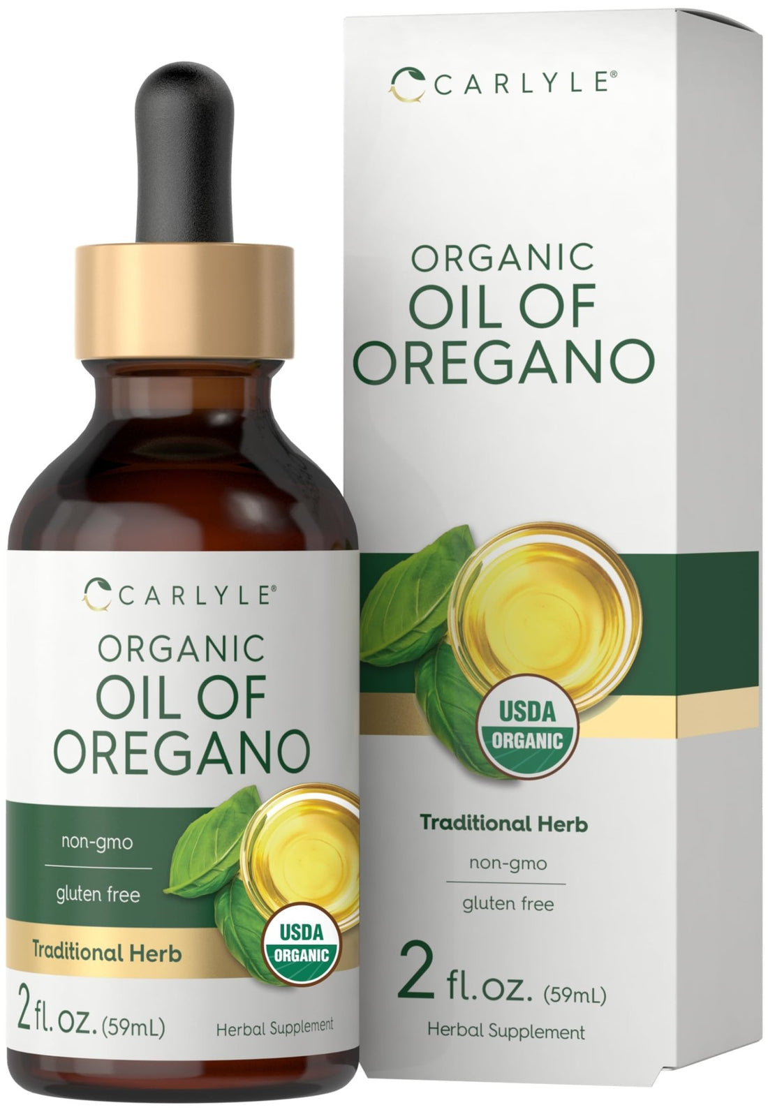 Carlyle Organic Oil of Oregano Liquid Drops - 2 fl oz - 1 Year Supply | Vegan Herbal Supplement | Non-GMO, Gluten Free - PrimeBioHealth - canada supplements