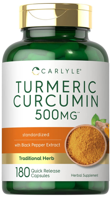 Carlyle Turmeric Curcumin Supplement | 180 Capsules | with Black Pepper Extract | Non-GMO & Gluten Free - PrimeBioHealth - canada supplements