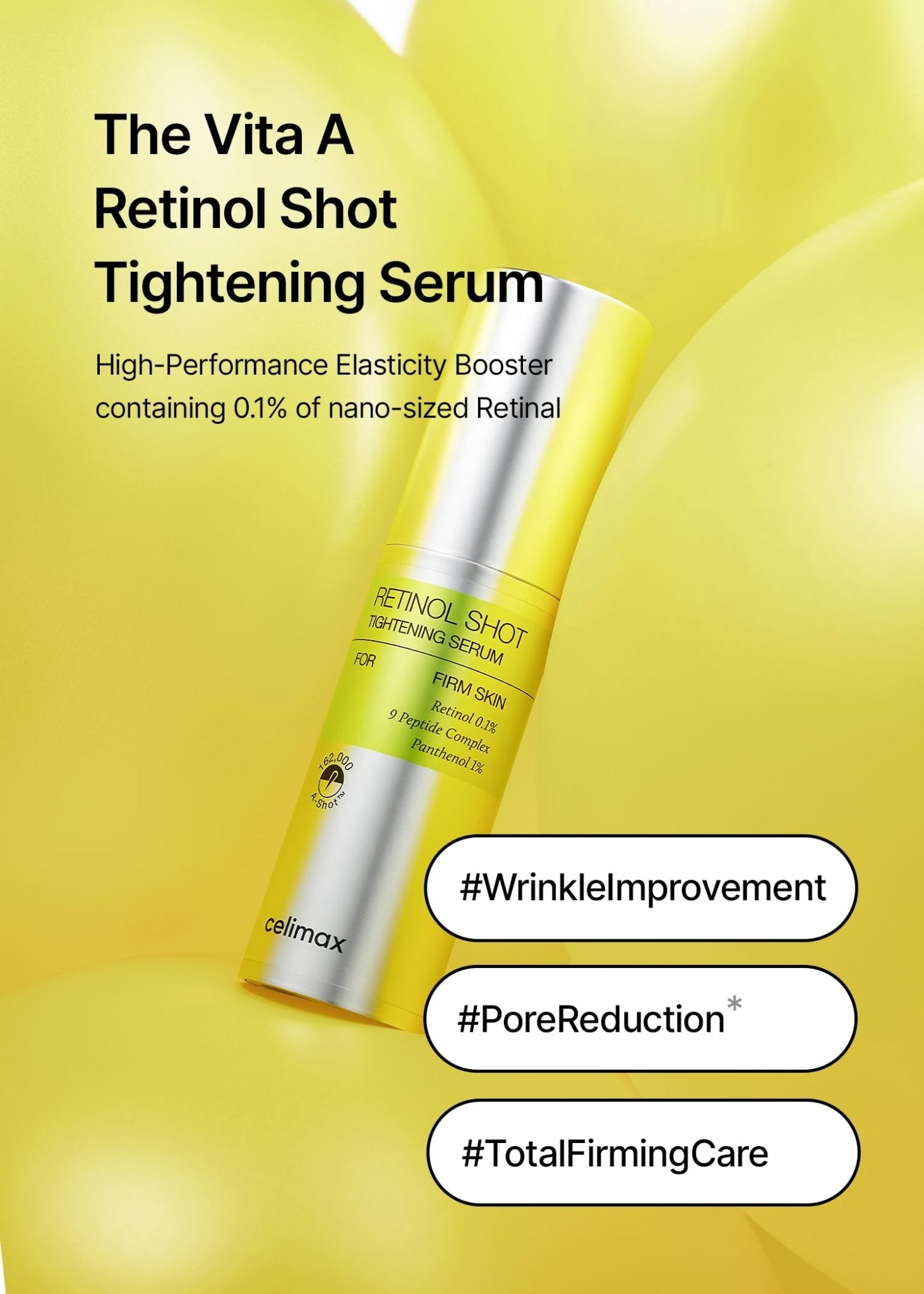 celimax The Vita A Retinol Shot Tightening Serum | with Pure Vitamin A Retinol, Peptide, Pore Minimizer - PrimeBioHealth - canada supplements