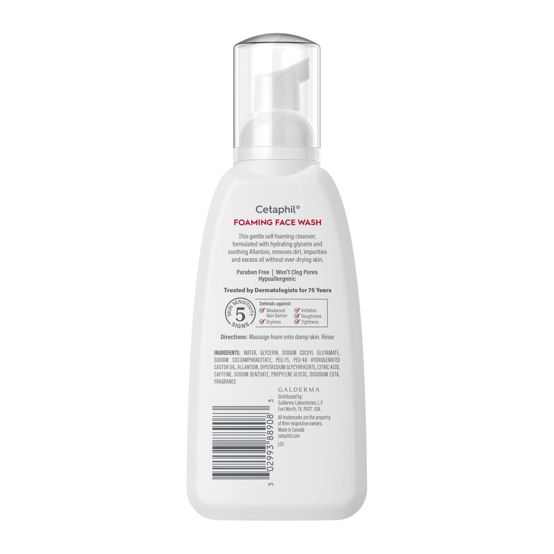 Cetaphil Redness Relieving Foaming Face Wash For Sensitive Skin, 8 Fl Oz, Gently Cleanses - PrimeBioHealth - canada supplements