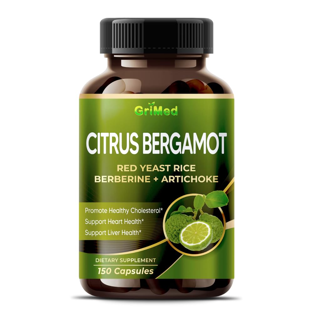 Citrus Bergamot with Red Yeast Rice, Garlic, Artichoke for Healthy Cholesterol, Heart Health (150 Count (Pack of 1)) - PrimeBioHealth - canada supplements