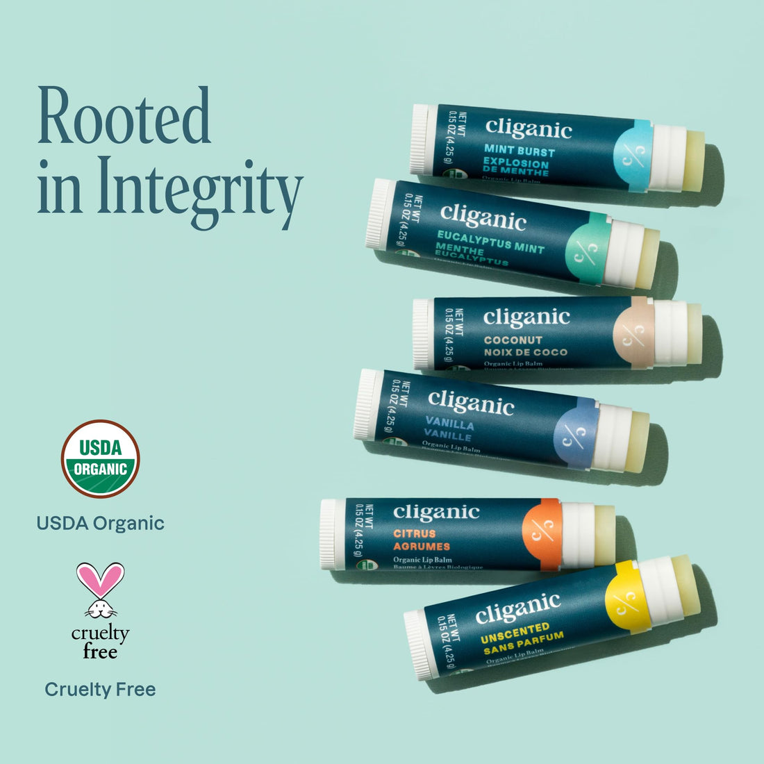 Cliganic Organic Lip Balm Set (6 Flavors) - 100% Natural Hydrating, Moisturizing for Dry Cracked Lips, Stocking Stuffer Gift for Men & Women - PrimeBioHealth - canada supplements