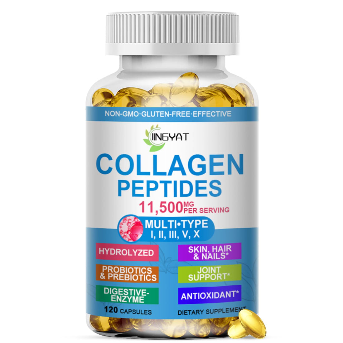 Collagen Peptides Softgels, Multi Collagen Peptide w/ Glucosamine Chondroitin MSM Biotin, Hydrolyzed Collagen Peptides Complex for Women Supports Skin Hair - PrimeBioHealth - canada supplements
