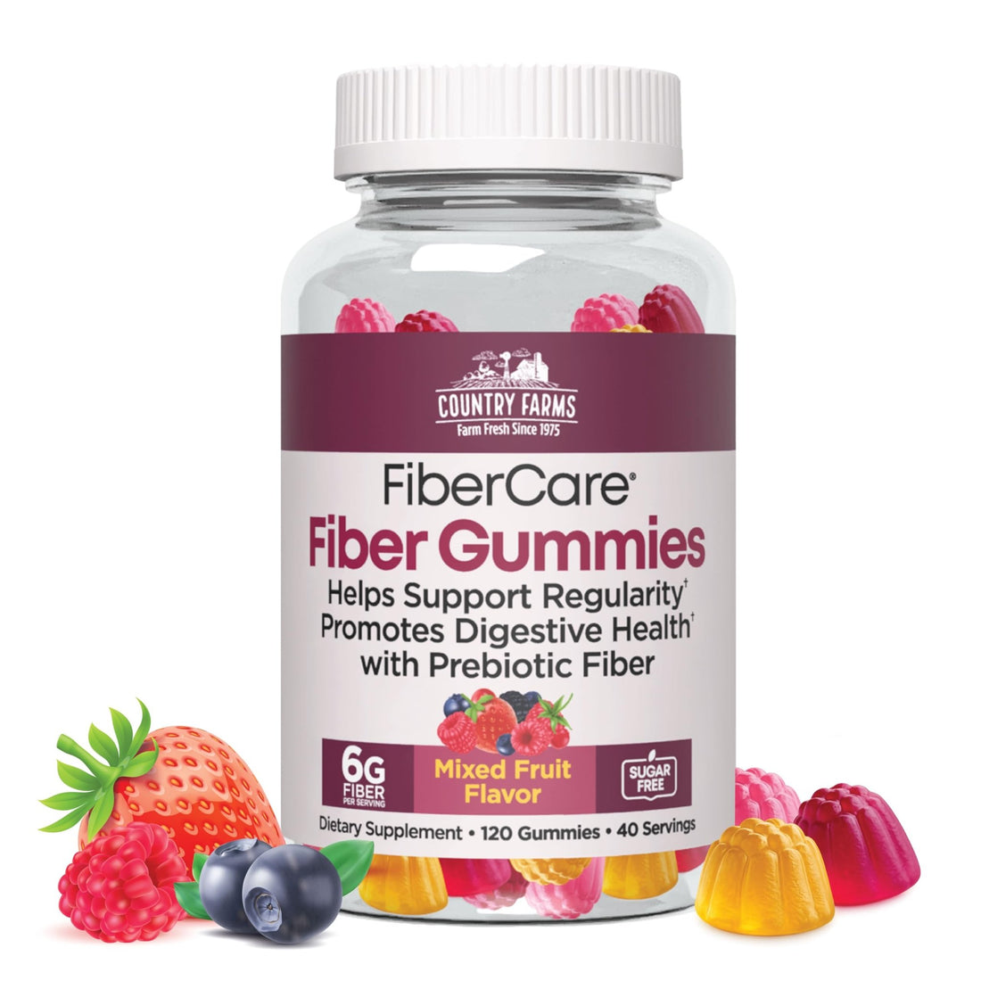 Country Farms Fiber Care Prebiotic Gummies, 6g of Fiber Per Serving, GLP-1 Booster, FOS from Beets, Digestive Health and Bloat, Supports Regularit - PrimeBioHealth - canada supplements