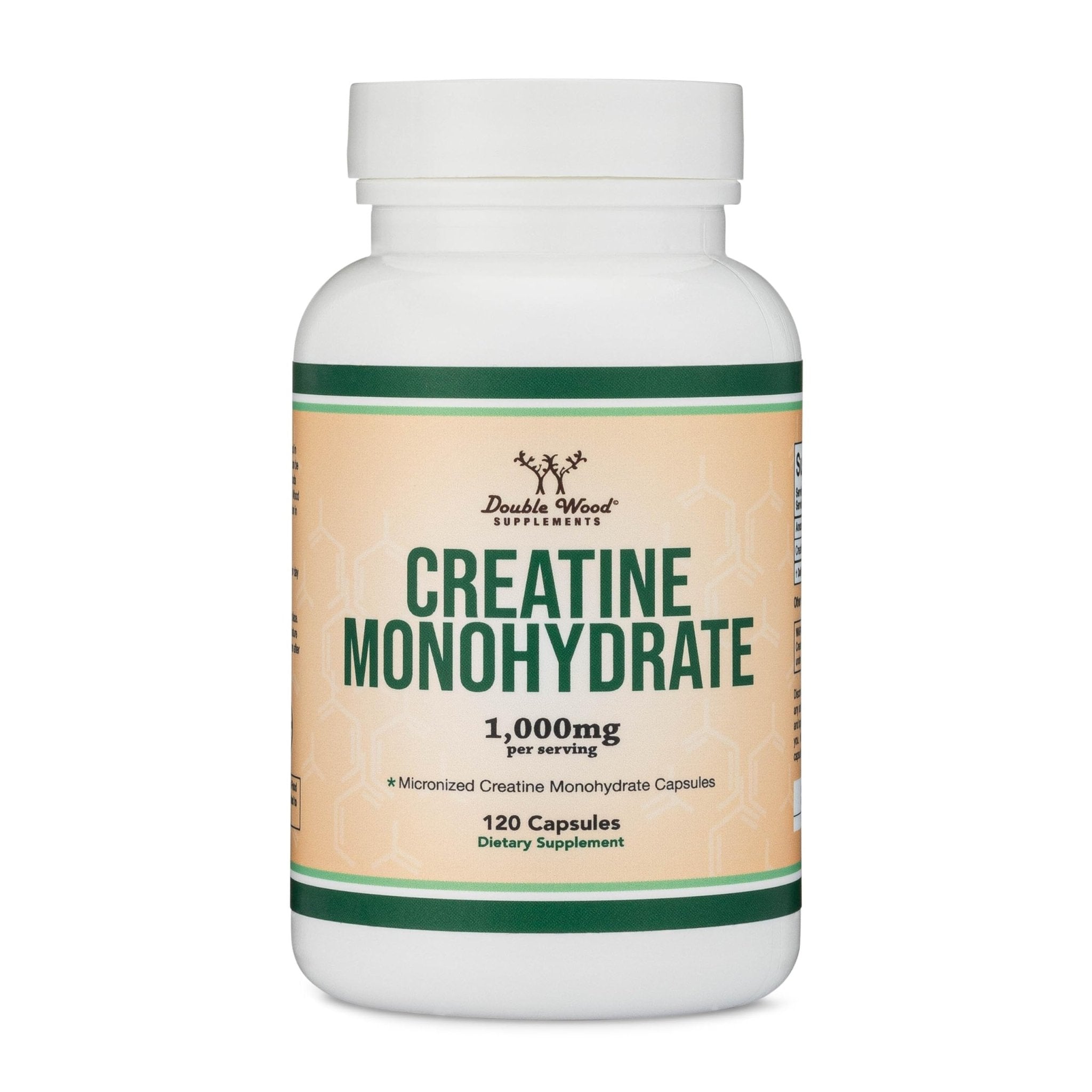 Creatine Monohydrate Capsules - 1g per Serving, 120 Count - No Fillers, Vegan Safe, Non-GMO, Gluten Free by Double Wood (Pack of 2) - PrimeBioHealth - canada supplements