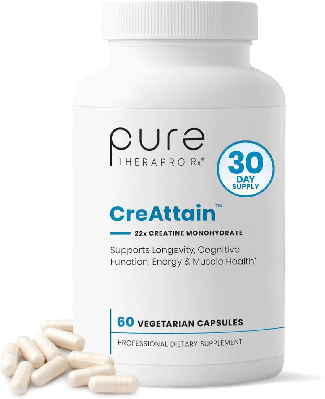 CreAttain Creatine Capsules – CreaXorb BioSNEDS Technology + Ioniplex Fulvic Minerals, Supports Energy Production, Muscle Strength, Exercise Performance & Cognitive Function, 60 Vegetarian Capsules - PrimeBioHealth - canada supplements
