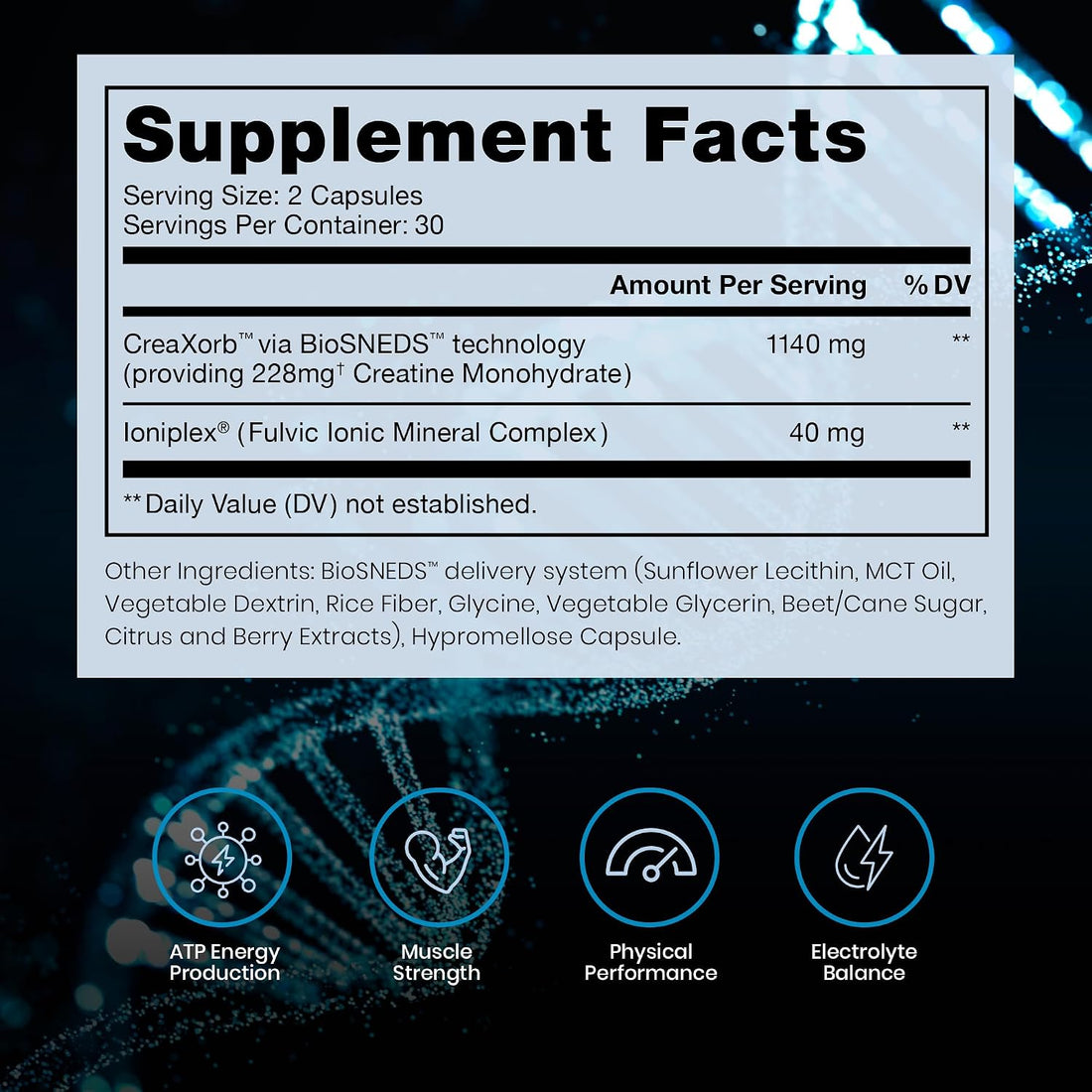CreAttain Creatine Capsules – CreaXorb BioSNEDS Technology + Ioniplex Fulvic Minerals, Supports Energy Production, Muscle Strength, Exercise Performance & Cognitive Function, 60 Vegetarian Capsules - PrimeBioHealth - canada supplements