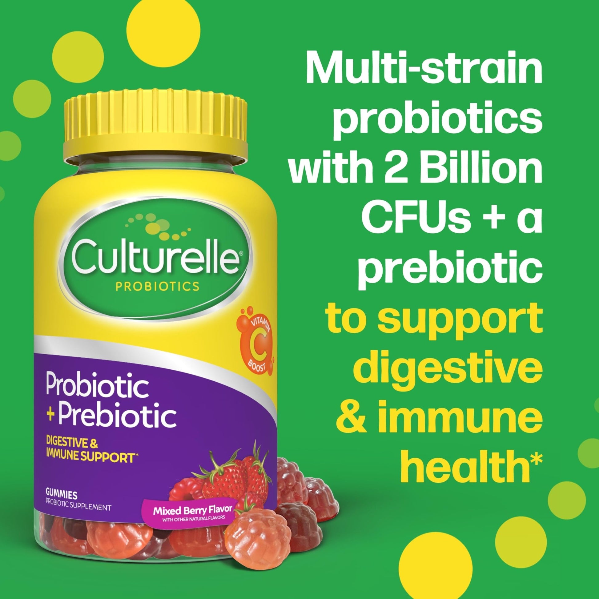 Culturelle Daily Probiotic Gummies for Women & Men, Berry Flavor, 52 Count, Naturally-Sourced Daily Probiotic - PrimeBioHealth - canada supplements