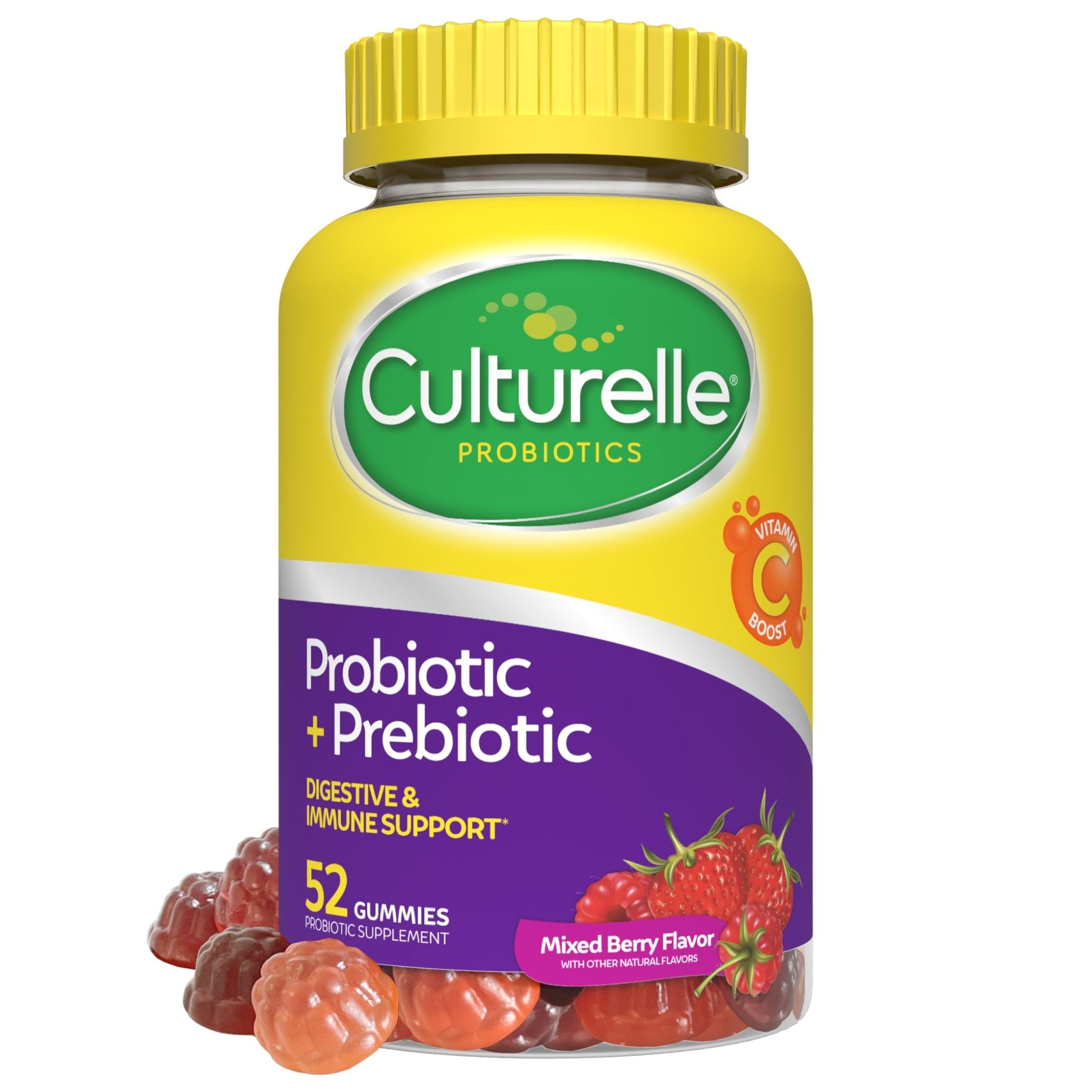 Culturelle Daily Probiotic Gummies for Women & Men, Berry Flavor, 52 Count, Naturally-Sourced Daily Probiotic - PrimeBioHealth - canada supplements