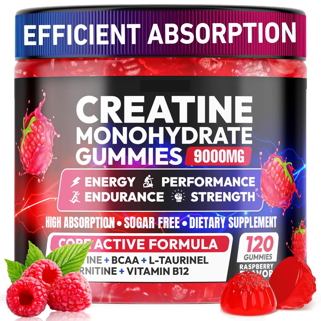 Cytona Creatine Gummies Monohydrate Complex 9000MG, Pre-Workout for Men & Women, Creatine Gummy with L-Taurine, BCAA 2:1, B12/6 for Muscle Support - PrimeBioHealth - canada supplements