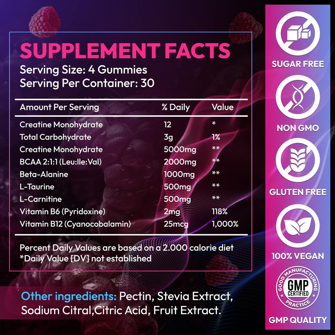 Cytona Creatine Gummies Monohydrate Complex 9000MG, Pre-Workout for Men & Women, Creatine Gummy with L-Taurine, BCAA 2:1, B12/6 for Muscle Support - PrimeBioHealth - canada supplements