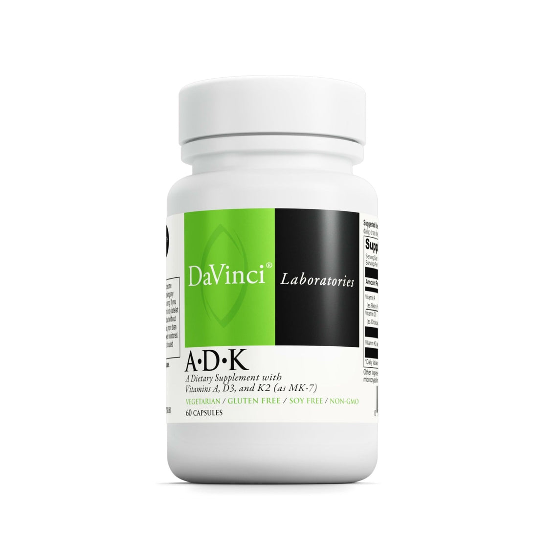 DAVINCI Labs ADK - Helps Support Bone, Heart & Immune Health - Dietary Supplement with Vitamins A, D3 & K2 (as MK-7) - Vegetarian - PrimeBioHealth - canada supplements