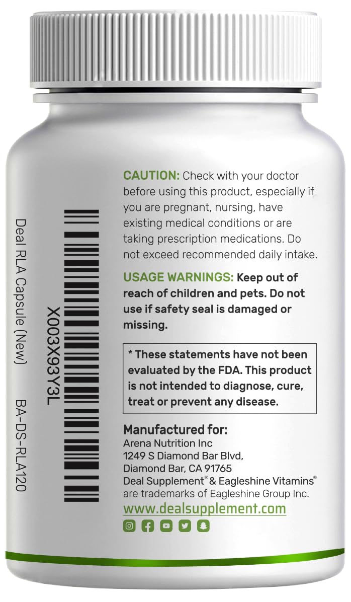 DEAL SUPPLEMENT R Alpha Lipoic Acid 600mg with Benfotiamine 300mg Per Serving, 120 Veggie Capsules – 200mg R-ALA Per Capsule – Antioxidant Supplement - PrimeBioHealth - canada supplements