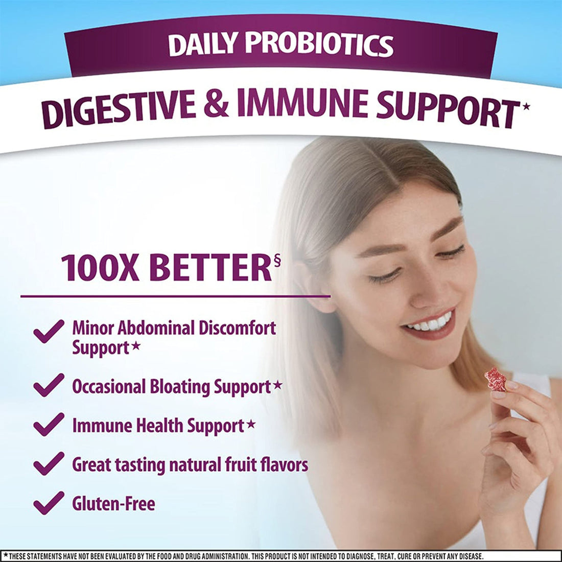 Digestive Advantage Daily Probiotic Gummies for Digestive & Gut Health for Men and Women, Superfruit Flavor, Red, 180 Count, Pack of 2 - PrimeBioHealth - canada supplements