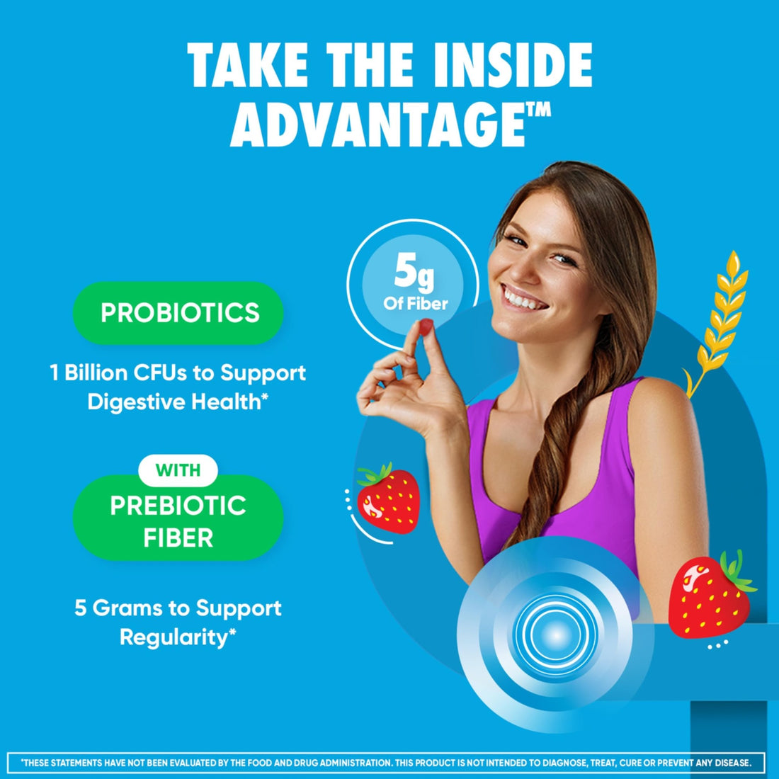Digestive Advantage Prebiotic Fiber Gummies + Probiotics for Digestive Health, Daily Gummies for Women & Men, Digestive Supplement for Regularity & Gut Health, 60ct Strawberry Flavor - PrimeBioHealth - canada supplements