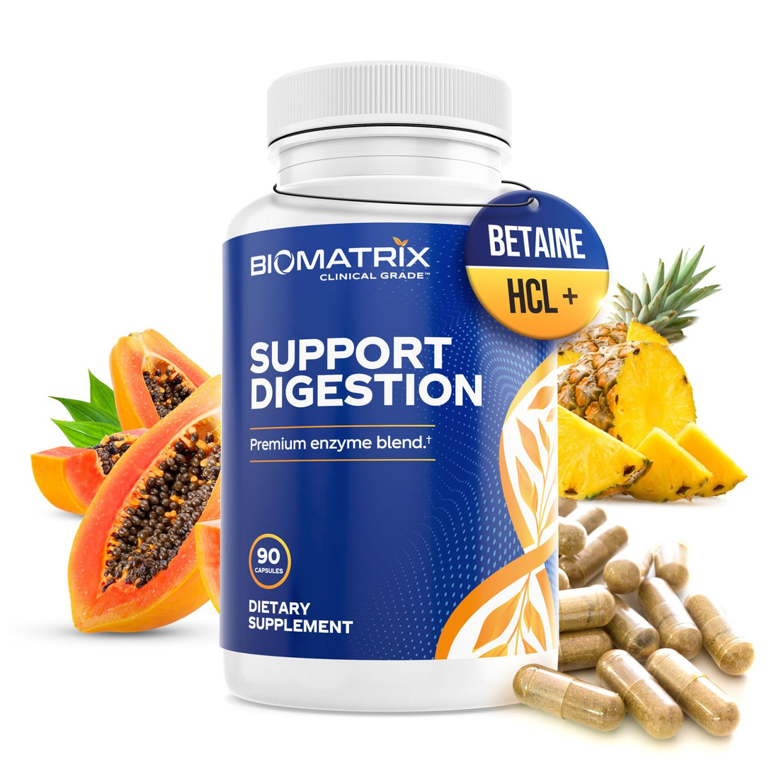 Digestive Enzymes Supplement (90 Capsules) Support Digestion - with Purified Bile, Pancreatin, Plant Enzymes, Ox Bile, Betaine HCL - PrimeBioHealth - canada supplements