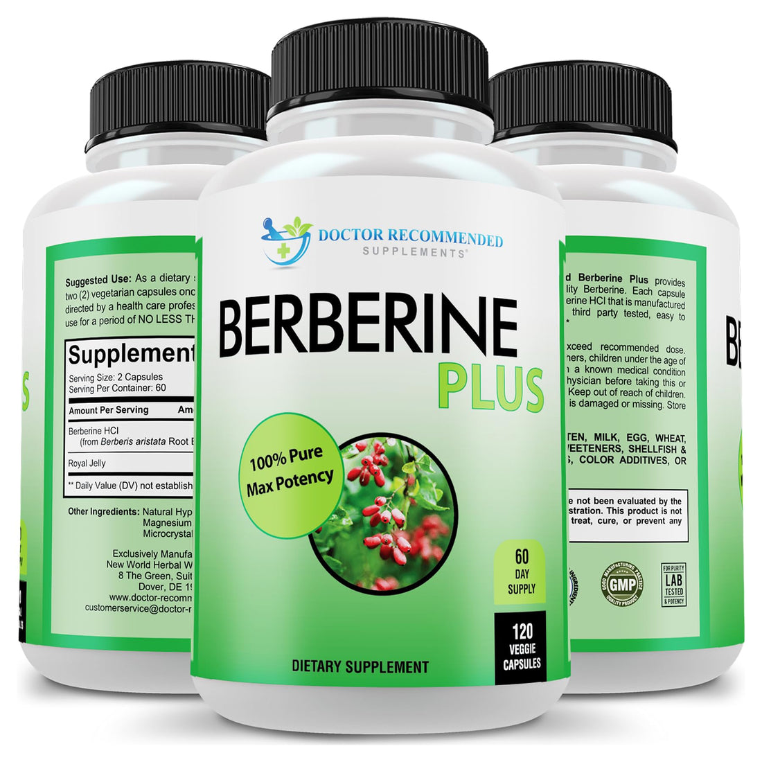 DOCTOR RECOMMENDED SUPPLEMENTS Plus 1200mg Per Serving - 120 Veggie Capsules with Royal Jelly - PrimeBioHealth - canada supplements